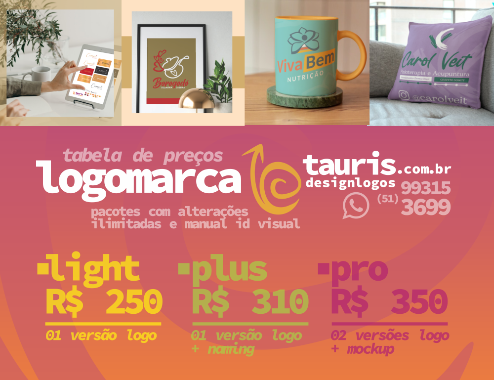 Quanto custa em média a criação de uma logomarca? Quanto custa a criação de uma identidade visual? Qual o preço de uma logomarca? Quanto custa o design de logotipo? Contrate agora mesmo sua logomarca com o melhor designer pelo melhor valor. Veja preços de logomarca aqui, sem mistério. Parcele em até 5x sem juros com PayPal, PagSeguro, Boleto ou Débito Online, MbWay (Portugal, recebimento em Euros), Wise (recebimento em Dólar) e Pix (para Brasil)